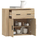 skænk 80x33x70 cm konstrueret træ sonoma-eg
