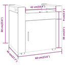 kontorvogn 60x45x60 cm konstrueret træ sort
