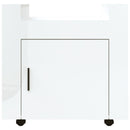 kontorvogn 60x45x60 cm konstrueret træ hvid højglans