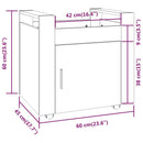 kontorvogn 60x45x60 cm konstrueret træ hvid højglans