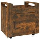 kontorvogn 60x45x60 cm konstrueret træ røget egetræsfarve