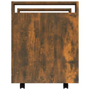 kontorvogn 60x45x60 cm konstrueret træ røget egetræsfarve
