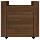 kontorvogn 60x45x60 cm konstrueret træ brun egetræsfarve