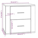 sengebord 50x39x47 cm hvid