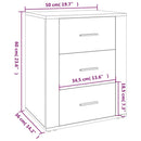 sengebord 50x36x60 cm konstrueret træ hvid