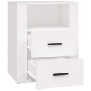 sengebord 50x36x60 cm konstrueret træ hvid