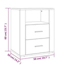 sengebord 50x36x60 cm konstrueret træ hvid