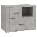 sengebord 60x36x45 cm konstrueret træ betongrå