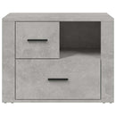 sengebord 60x36x45 cm konstrueret træ betongrå