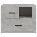 sengebord 60x36x45 cm konstrueret træ betongrå