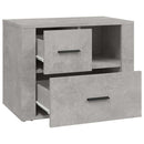 sengebord 60x36x45 cm konstrueret træ betongrå