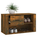 skoskab 80x35x45 cm konstrueret træ røget egetræsfarve