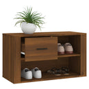 skoskab 80x35x45 cm konstrueret træ brun egetræ