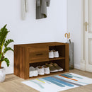 skoskab 80x35x45 cm konstrueret træ brun egetræ