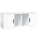 tv-bord 100x35x40 cm konstrueret træ hvid højglans