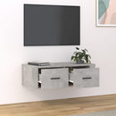 væghængt tv-bord 80x36x25 cm konstrueret træ betongrå