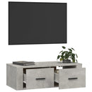 væghængt tv-bord 80x36x25 cm konstrueret træ betongrå