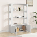 skænk 80x30x119,5 cm konstrueret træ hvid