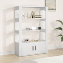 skænk 80x30x119,5 cm konstrueret træ hvid
