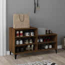 skoskab 102x36x60 cm konstrueret træ brun egetræ