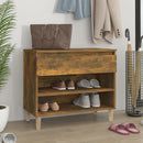 skoskab 70x36x60 cm konstrueret træ røget egetræsfarve