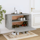 væghængt skoskab 70x35x38 cm konstrueret træ betongrå