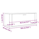 væghængt skoskab 100x35x38 cm konstrueret træ betongrå