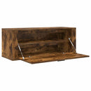 væghængt skoskab 100x35x38 cm konstrueret træ røget egetræ