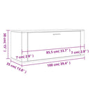væghængt skoskab 100x35x38 cm konstrueret træ røget egetræ