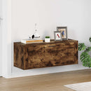 væghængt skoskab 100x35x38 cm konstrueret træ røget egetræ