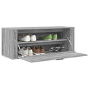 væghængt skoskab 100x35x38 cm konstrueret træ grå sonoma-eg