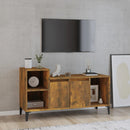 tv-bord 100x35x55 cm konstrueret træ røget egetræsfarve