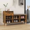 skoskab 102x36x60 cm konstrueret træ røget egetræsfarve