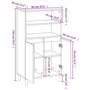 skab 60x36x110 cm konstrueret træ hvid