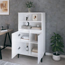 skab 60x36x110 cm konstrueret træ hvid højglans