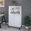 skab 60x36x110 cm konstrueret træ hvid højglans