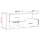 tv-bord 100x35x40 cm konstrueret træ hvid