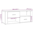 tv-bord 100x35x40 cm konstrueret træ hvid