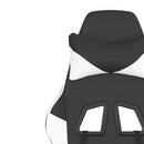gamingstol kunstlæder sort og hvid