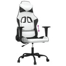 gamingstol kunstlæder hvid og sort