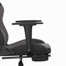 gamingstol med fodstøtte kunstlæder sort og grå