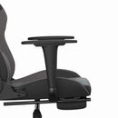 gamingstol med fodstøtte kunstlæder sort og grå