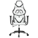 gamingstol kunstlæder hvid og sort