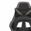 gamingstol med fodstøtte kunstlæder sort og grå