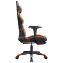 gamingstol med fodstøtte kunstlæder sort og orange