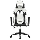 gamingstol kunstlæder hvid og sort