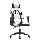 gamingstol kunstlæder hvid og sort