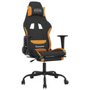 gamingstol med fodstøtte stof sort og orange