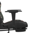 gamingstol med fodstøtte stof sort og camouflage