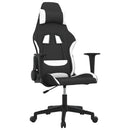 gamingstol stof sort og hvid